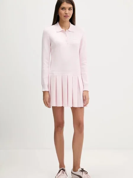 Tommy Jeans sukienka mini rozkloszowana różowy