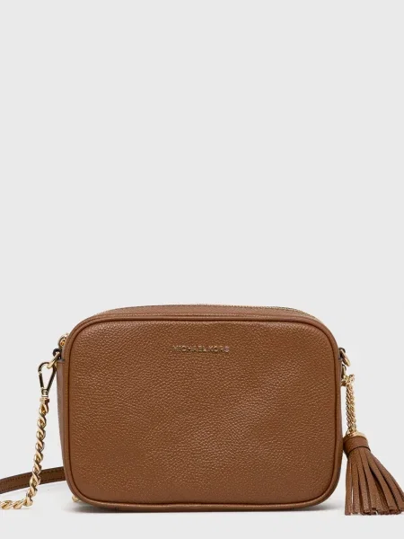 Кожена чанта MICHAEL Michael Kors кафяво
