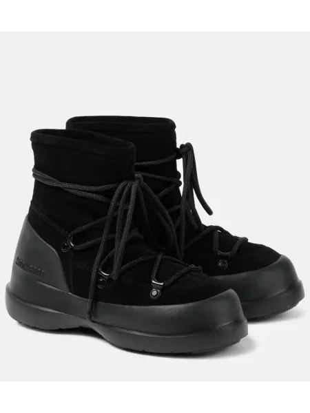 Botine Moon Boot din piele de căprioară negru