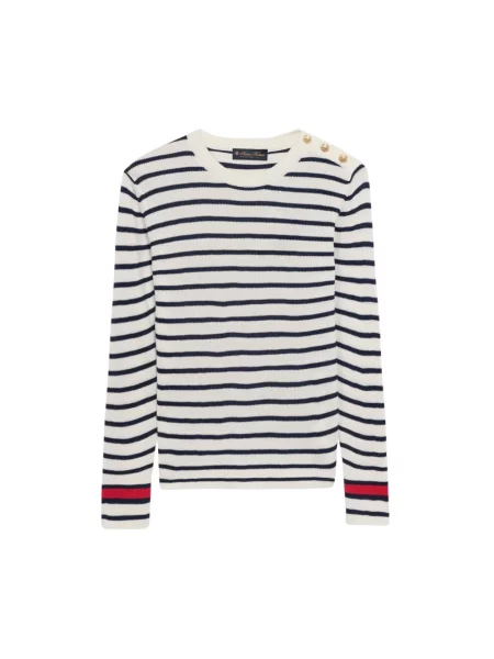 Sweter Brooks Brothers z logo niebieski