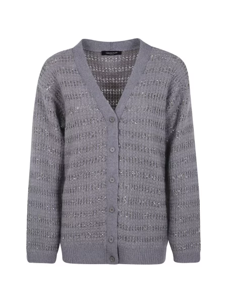 Cardigan Fabiana Filippi cu paiete tricotate chunky gri