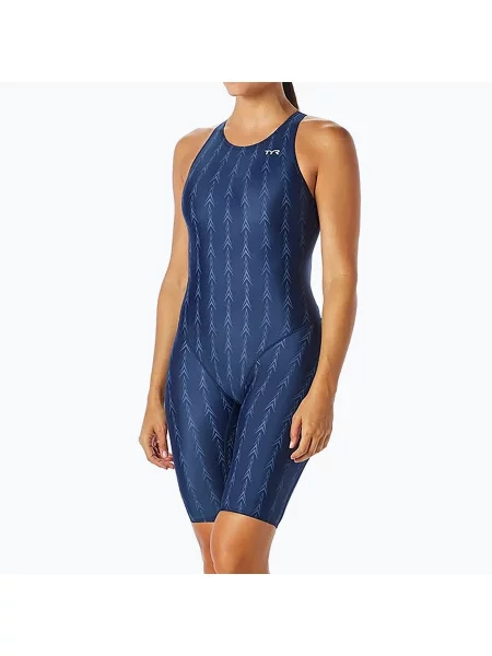 Costum de baie întreg pentru femei TYR Fusion 2 Aerofit Shortjohn navy marină