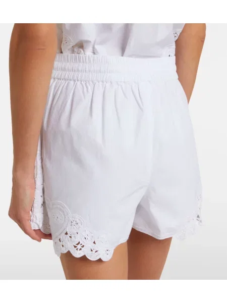 Pantaloni scurți Veronica Beard cu broderie alb