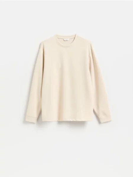 Reserved Tricou regular fit cu mânecă lungă bej