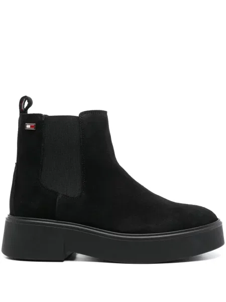 Botine chelsea Tommy Hilfiger din piele de căprioară negru