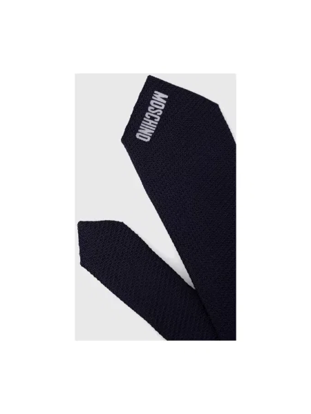 Moschino krawat jedwabny granatowy niebieski