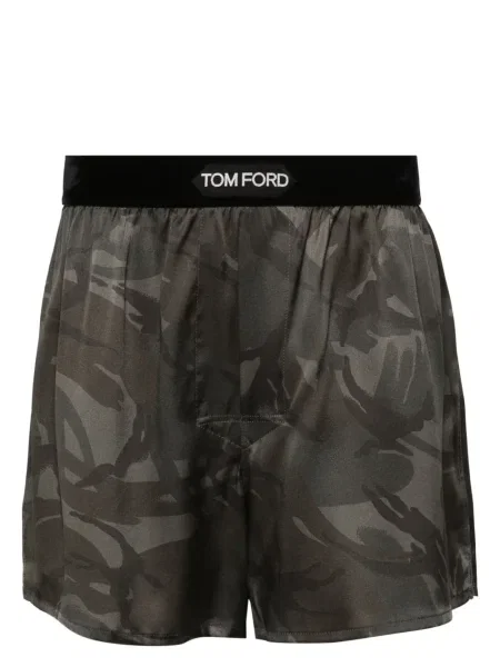 Boxeri Tom Ford de mătase cu model camuflaj verde