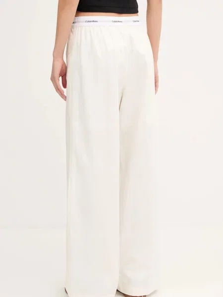 Kalhoty Calvin Klein Jeans široké high waist béžová