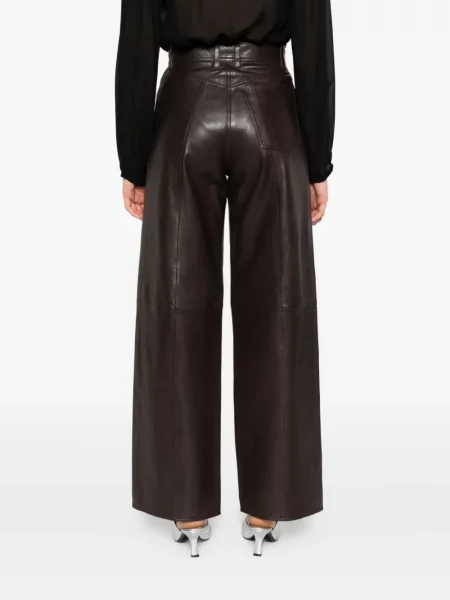 Pantaloni Forte_forte din piele maro