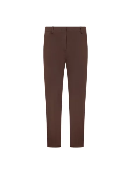 Spodnie Weekend Max Mara ze stretchu brązowe