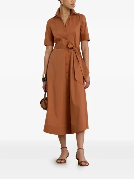 Cu centură rochie tip cămașă Lauren Ralph Lauren stretch maro