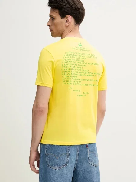 Футболка United Colors of Benetton з принтом жовтий