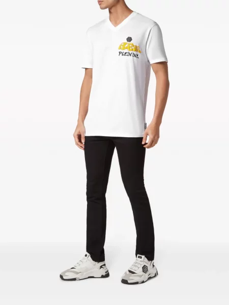 Raštuotas marškinėliai Philipp Plein balta