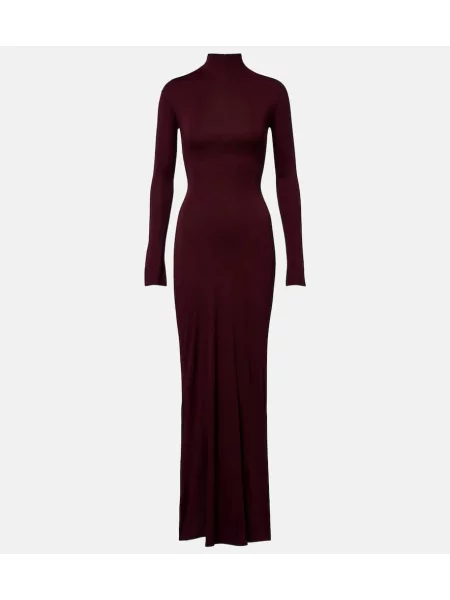 Sukienka Alaïa z dżerseju bordowa