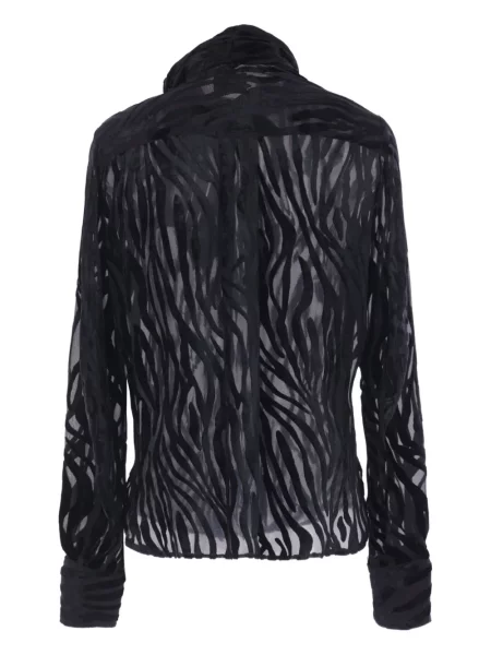 Cămașă Isabel Marant cu model zebră cu legături negru