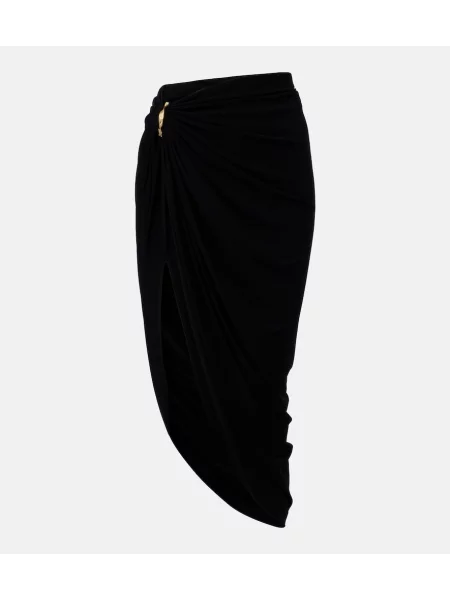 Fustă midi Sportmax asimetrică drapată negru