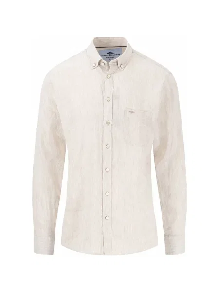 Lniana koszula Fynch-hatton casual beżowa