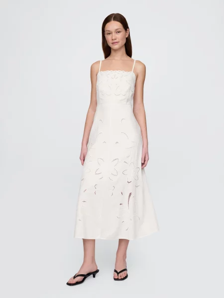 Lniana maksi sukienka maxi Gap garniturowa