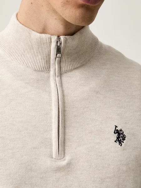 U.S. Polo Assn. светр з бавовною Rich Funnel Zip
