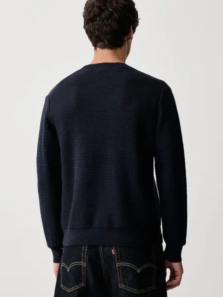 Sisley sweter z wełną granatowy