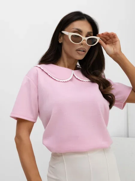 Gulerat bluză Italy Moda alb