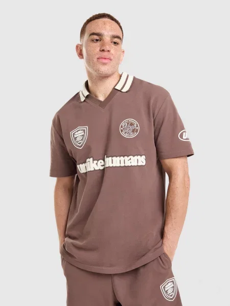 Unlike Humans T-Shirt Goal Polo brązowa