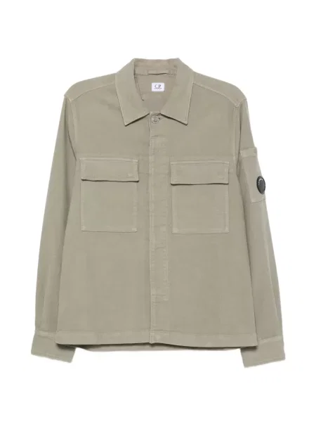 Cămașă C.p. Company din țesătură twill verde