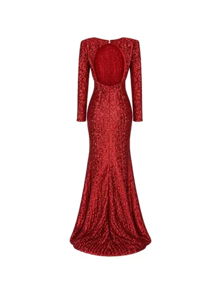 Rochie maxi Redemption cu paiete cu spatele deschis roșu