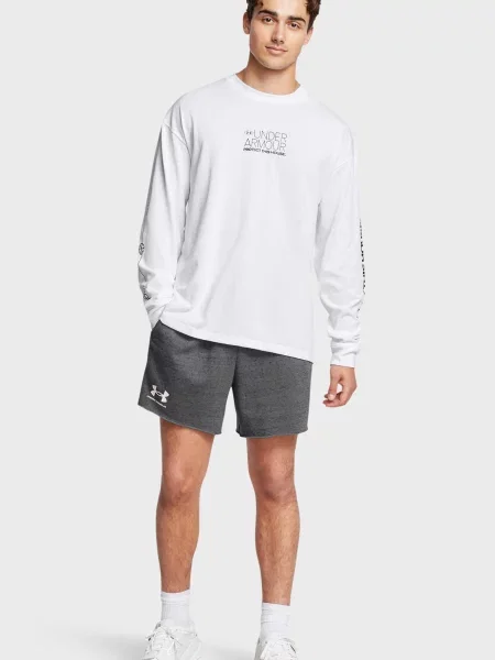 Короткие махровые спортивные шорты Under Armour серые