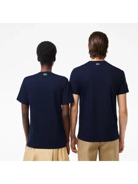Lacoste Unisex T-Shirt Regular Fit Z Okrągłym Dekoltem granatowa