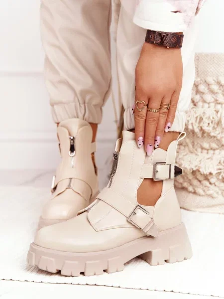 Kotníkové boty Boto na platformě šedé