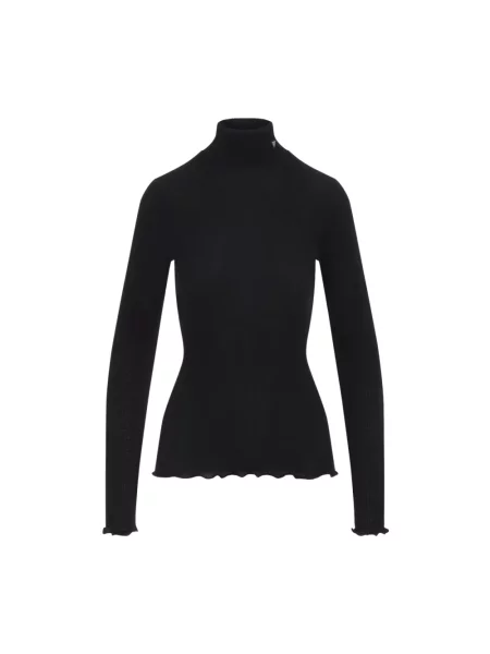 Sweter z golfem Prada wełniany czarny