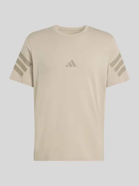 T-shirt o kroju regular fit z czystej bawełny Adidas Sportswear beżowa