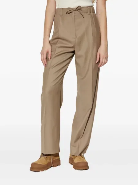 Pantaloni Moncler plisate maro