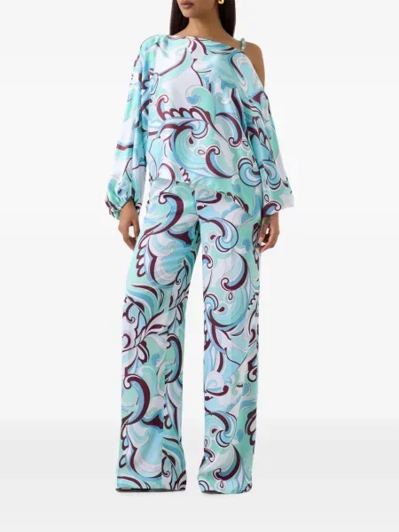 Παντελόνι Marciano By Guess με σχέδιο με αφηρημένο print λευκό
