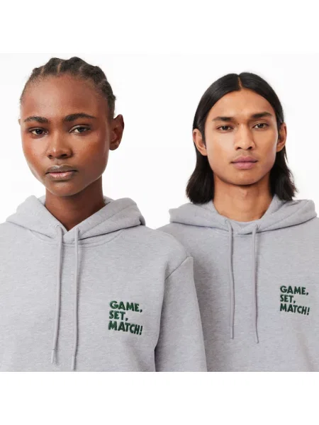 Lacoste Bluza Unisex Z Kapturem Relaxed Fit szara