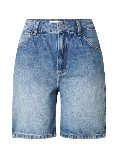 OH APRIL Pantaloni cu cute Toum denim albastru