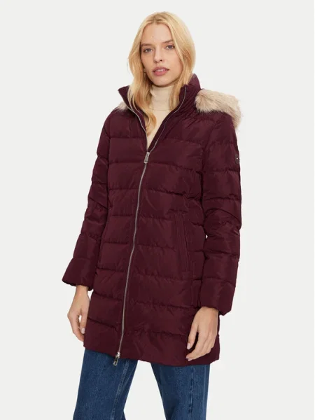 Tommy Hilfiger Пухено яке Heritage бордо
