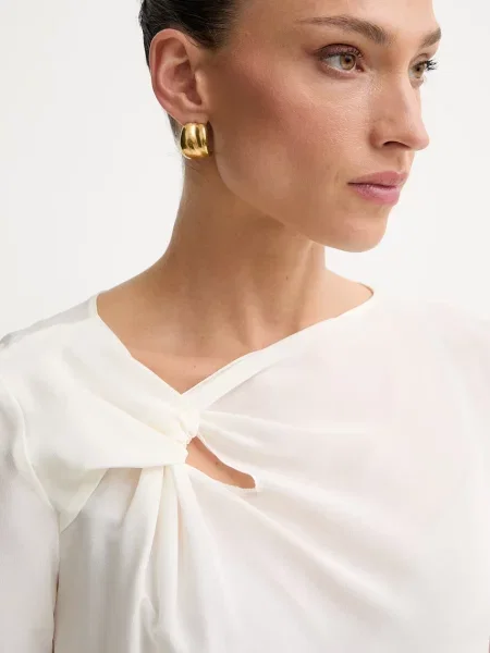 Patrizia Pepe Копринена блуза бежово