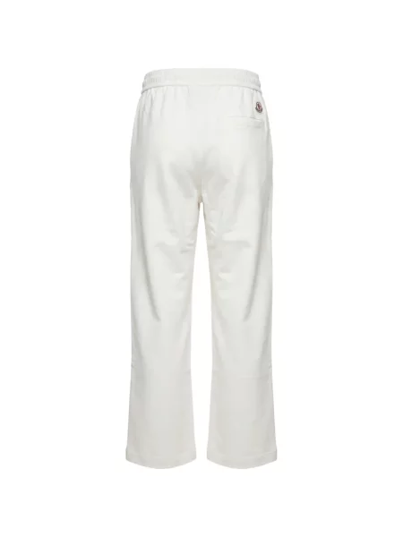 Pantaloni Moncler alergare cu autograf alb