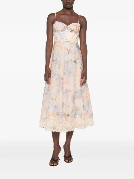 Rochie midi Zimmermann cu model floral cu imagine