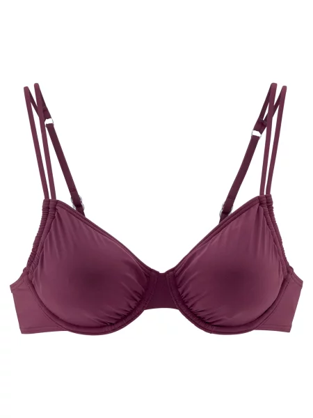 LASCANA Bikini felső burgundi vörös