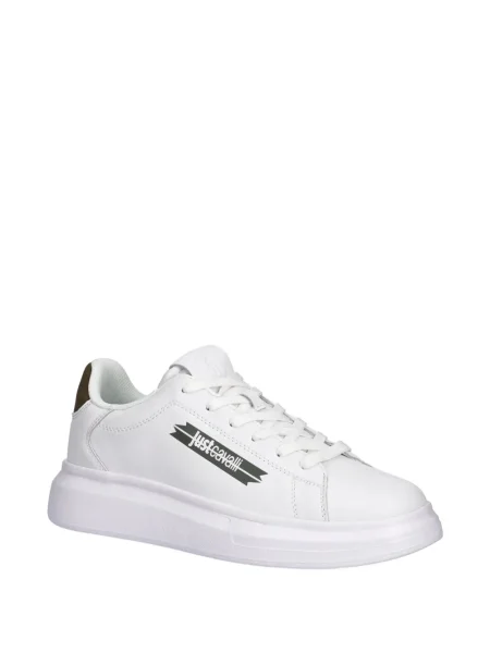Sneakerși Just Cavalli cu imagine alb
