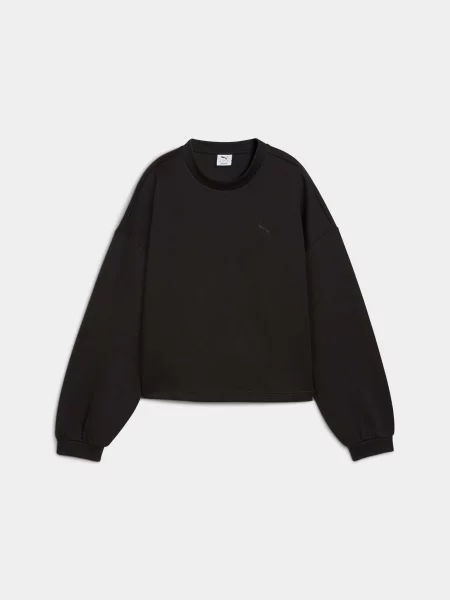 Світшот PUMA Wardrobe Ess Oversized Crew комбінований верх чорний