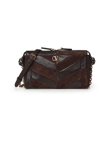 Torebka crossbody Valentino Garavani skórzana brązowa