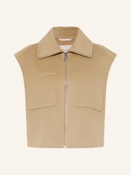 Kamizelka o pudełkowym kroju z mieszanki wełny Marc O'polo beżowa