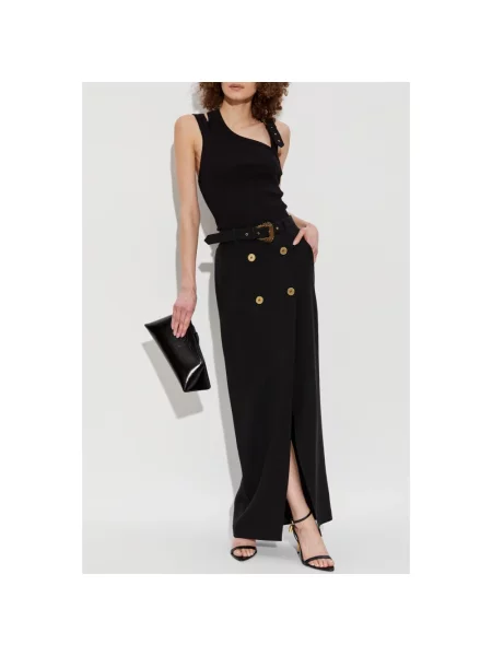 Top Versace Jeans Couture na ramiączkach czarny