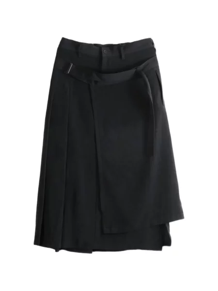 Cu centură fustă midi Yohji Yamamoto negru