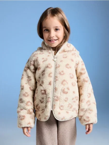 Sinsay Teddy bunda s leopardím vzorem béžová