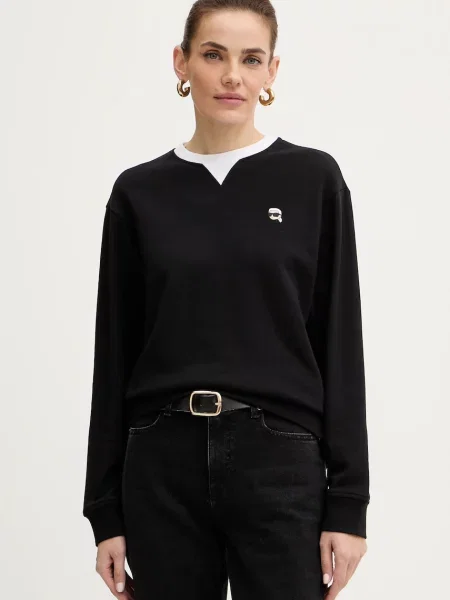 Karl Lagerfeld hanorac de IKON cu imprimeu negru